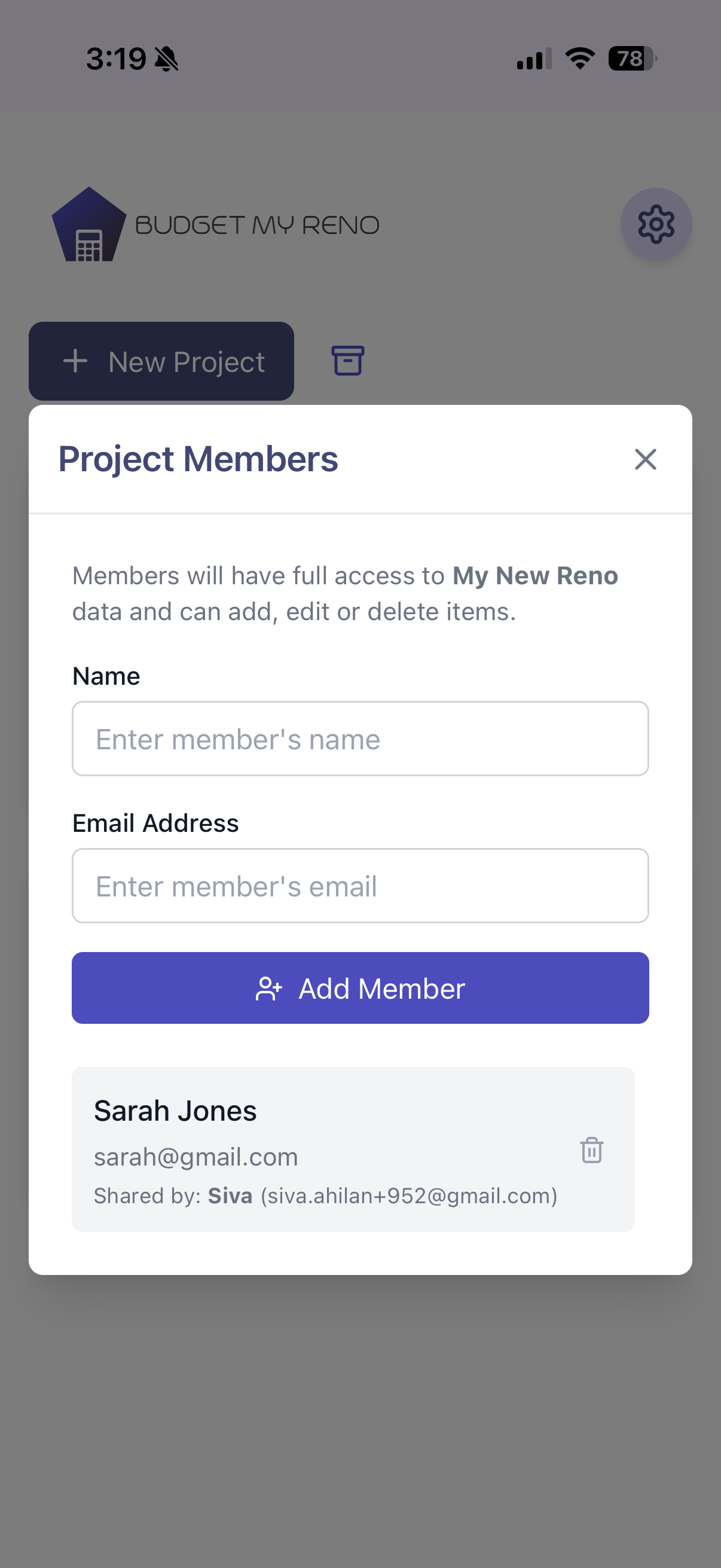 Enter Member Details